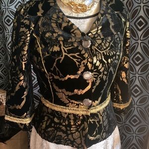 Beautiful Designer Sample Jacket that I wish I could fit. Black and Gold.